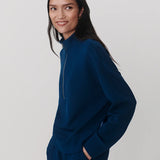 Varley Mavis Mock Neck Sweatshirt in Sea Blue