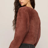 Z Supply Winterglow Fluffy Cardigan in Dark Rosewood