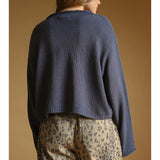 Miou Muse Button Front Easy Knitted Cardigan in Nightfall