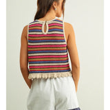 Miou Muse Multi Color Sleeveless Knit Top