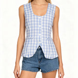 Blank NYC Beach Picnic Top in Blue Combo