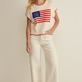Z Supply Sleeveless Patriot Sweater in Cloud