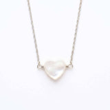 Kris Nations Mother of Pearl Heart Necklace: Sterling Silver