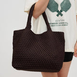 Sol and Selene Sky's The Limit Medium Woven Neoprene Tote in Chocolate