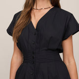 Z Supply Sanna Poplin Mini Dress in Black