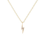 Kris Nations Lightning Bolt Crystal Charm Necklace 18K Gold Vermeil