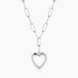 THATCH Open Heart Necklace in Rhodium Plated