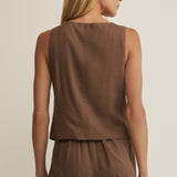 Z Supply Roman Linen Vest in Palo Santo