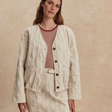 Varley Saba Quilted Jacket in Oat Milk