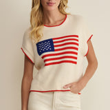 Z Supply Sleeveless Patriot Sweater in Cloud
