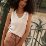 Varley Aldcroft Stitch Knit Tank in Snow White