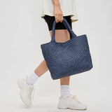 Sky's The Limit Medium Woven Neoprene Tote in Dark Denim