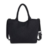 Sol and Selene Sky's The Limit Medium Woven Neoprene Tote. in Black