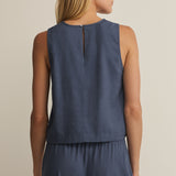 Z Supply Sloane Linen Top in Vintage Indigo