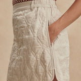 Varley Florin Quilted Skirt in Oat Milk