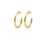 Kris Nations Hollow Hoop Earrings 25mm in 18K Gold Vermeil