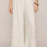 Z Supply Sid Embroidered Woven Pant in White