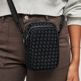 Sol and Selene Divide & Conquer Woven Neoprene Crossbody in Black