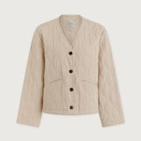 Varley Saba Quilted Jacket in Oat Milk