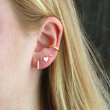Kris Nations Heart Stud Earrings in 18K Gold Vermeil