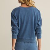 Z Supply Daily Knit Denim Cardigan in Calypso Blue Indigo