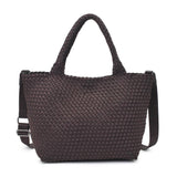 Sol and Selene Sky's The Limit Medium Woven Neoprene Tote in Chocolate