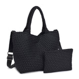 Sol and Selene Sky's The Limit Medium Woven Neoprene Tote. in Black