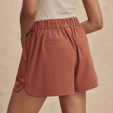 Varley Nila Mid Rise Short in Terracotta