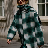 Varley Alderton Check Scarf Coat in Ponderosa Pine Check
