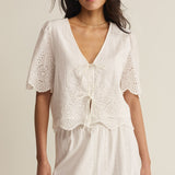Z Supply Oceanside Embroidered Top in White