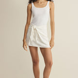 Z Supply Lorna Linen Mini Skirt in White