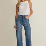 Z Supply Luna High Rise Bowed Crop Pant in Eternity
