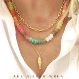 The Silver Wren Gold Fish Pendant Necklace