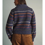 Miou Muse Striped Knit Cardigan in Blue Multi