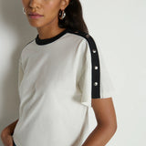 Nation Ada Button Tee in Porcelain Color Block