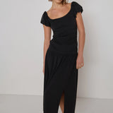 Nation Simone Midi Skirt in Jet Black