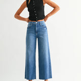 JBD Scissor Cut Wide Leg Jean in Medium Denim