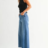 JBD Scissor Cut Wide Leg Jean in Medium Denim