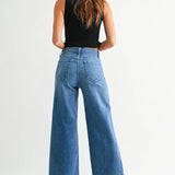JBD Scissor Cut Wide Leg Jean in Medium Denim