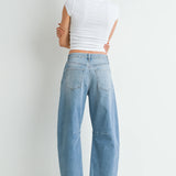 JBD Barrel Jeans with Seams in Light Wash