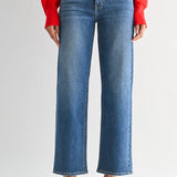 JBD The Refined Mid Rise Slim Wide Leg in Medium Denim