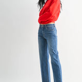 JBD The Refined Mid Rise Slim Wide Leg in Medium Denim