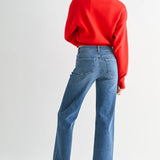 JBD The Refined Mid Rise Slim Wide Leg in Medium Denim