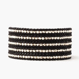 Chan Luu Sterling Silver Wrap Bracelet Black