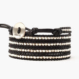 Chan Luu Sterling Silver Wrap Bracelet Black