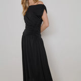 Nation Claressa Midi Dress in Jet Black