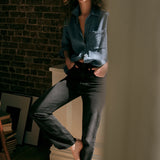 Z Supply The Muse High-Rise Straight Denim in Nocturne