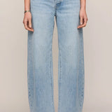 Z Supply The Show Off High Rise Bowed Denim in Indigo Bloom