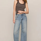 Z Supply The Stunner Mid Rise Wide Leg Denim in Downtown