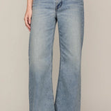 Z Supply The Stunner Mid Rise Wide Leg Denim in Downtown